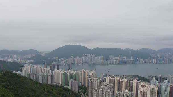 Maj 2022 Utsiktsplats Victoria Harbor Från East Kowloon Hong Kong — Stockvideo