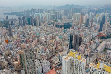 7 Mayıs 2021, Sham Shui Po 'nun batısındaki Kowloon şehri.