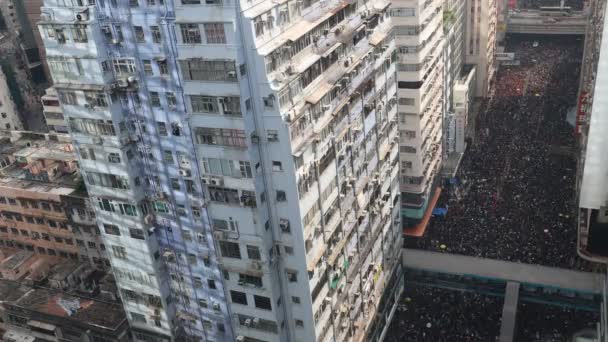 Juni 2019 Zwei Millionen Hongkonger Demonstrieren Gegen Auslieferungsgesetz — Stockvideo