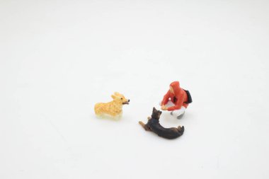 Evcil hayvanlı mini figür, en iyi arkadaşlar.