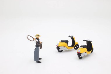 Mini figür İnek Çocuk Motosiklet ruhu