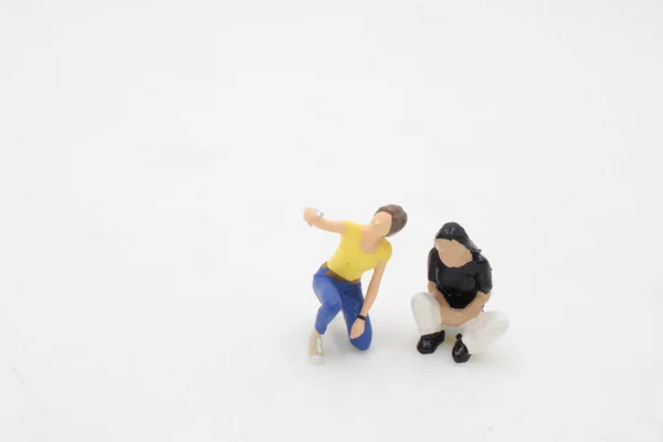 Mini Figure Making Selfie Photo — 스톡 사진