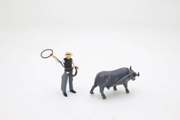Herding Cattle Mini Figure Cow Boy Spirit — Zdjęcie stockowe