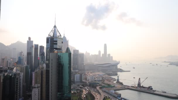 Μαρτίου 2022 Θέα Στο Λιμάνι Hong Kong Αστικό Τοπίο Στο — Αρχείο Βίντεο