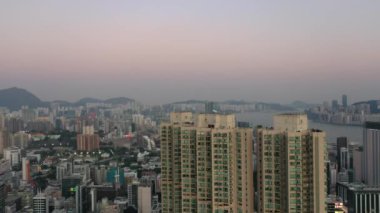 7 Aralık 2019 Batı Kowloon, Hong Kong manzarası.