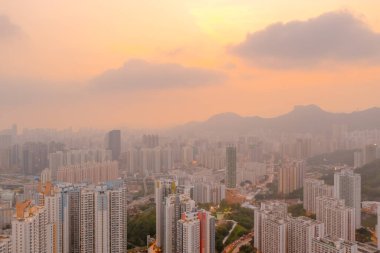 20 Mayıs 2022 Lion Rock Kowloon, Hong Kong 'un hemen yanında.