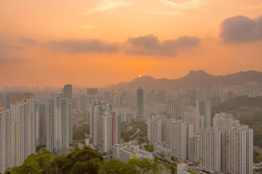 20 Mayıs 2022 Lion Rock Kowloon, Hong Kong 'un hemen yanında.