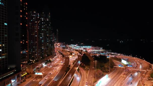 Dec 2019 Aerial View Highway City Hong Kong — Stock videók