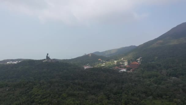 Nov 2019 Large Tian Tan Buddha Lin Monastery Hong Kong — стокове відео
