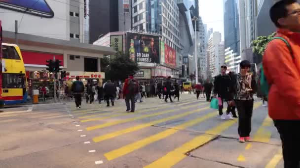Feb 2018 Busy Streets Causeway Bay Hong Kong — Stock Video