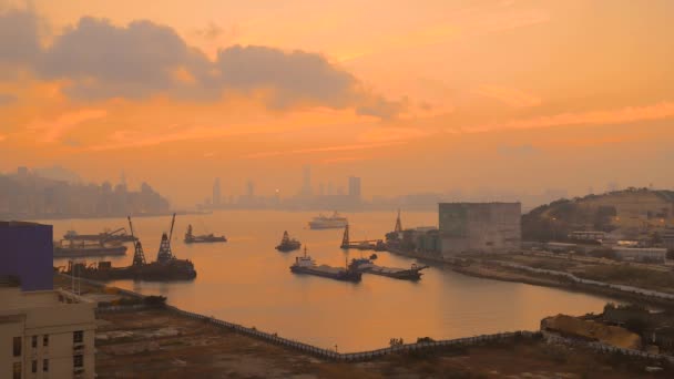 Nisan 2018 Kwun Tong Tsai Körfez Manzaralı Hong Kong — Stok video