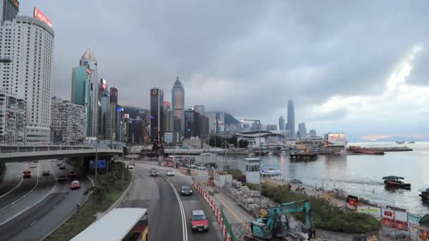 Mayo 2018 Paisaje Carretera Gloucester Road Hong Kong — Vídeos de Stock