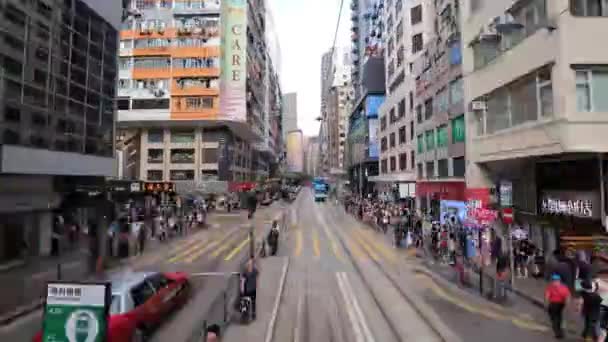 Aprile 2018 Paesaggio Temporale Della Del Tram Hong Kong — Video Stock