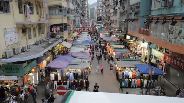Aprile 2018 Scenario Yuen Street Vecchio Famoso Mercato Nella Zona — Video Stock