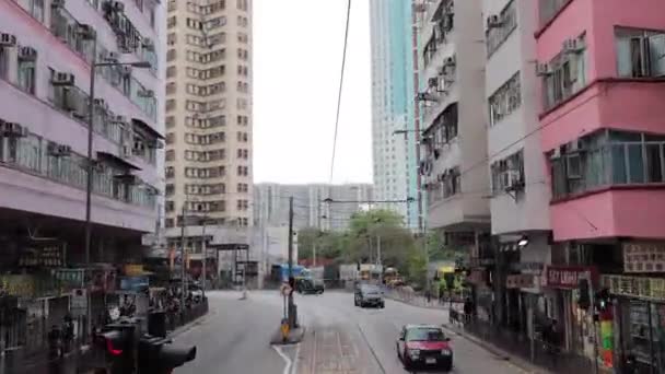Nisan 2018 Hong Kong Daki Tramvayın Zaman Çizelgesi — Stok video