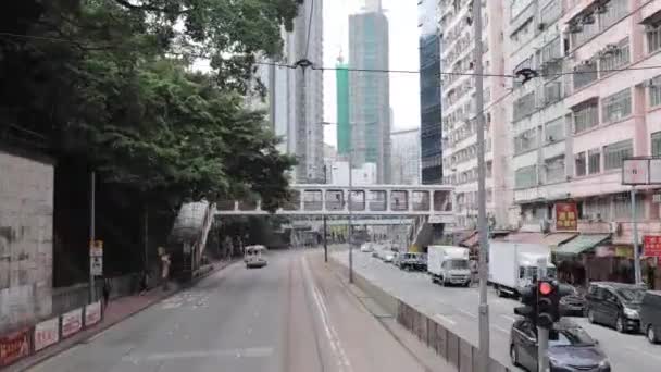 Avril 2018 Paysage Temporel Tramway Hong Kong — Video