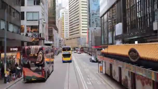 Aprile 2018 Paesaggio Temporale Della Del Tram Hong Kong — Video Stock