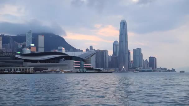 Maj 2018 Landskapet Victoria Harbour Hongkong Kina — Stockvideo