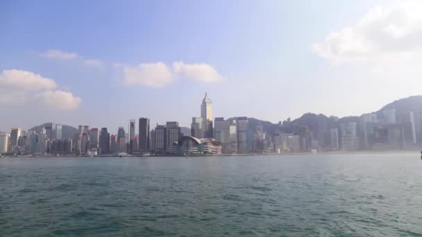 Фев 2018 Дневное Время Гавани Гонконг Виктория — стоковое видео