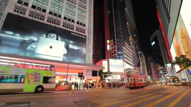 Σεπτέμβριος 2018 Πολυσύχναστοι Δρόμοι Στο Causeway Bay Χονγκ Κονγκ — Αρχείο Βίντεο