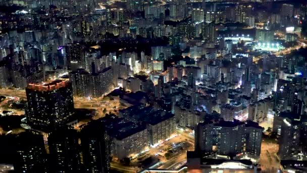 Luglio 2018 Paesaggio Kowloon Notte Hong Kong — Video Stock