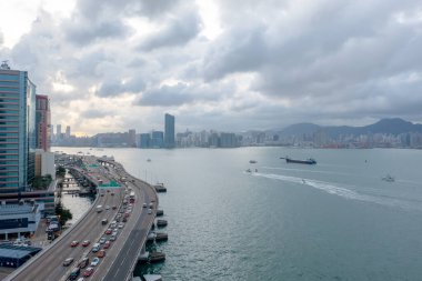 28 Mayıs 2022 Victoria Limanı, Hong Kong manzarası. 