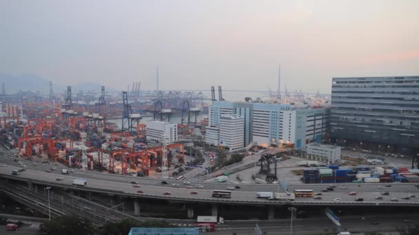 Nov 2018 Hong Kong Kwai Tsing Container Terminals — Stock Video