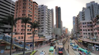 30 Mart 2018 Yuen Long 'daki Castle Peak Yolu.