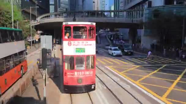 Απρίλιος 2018 Χρόνος Scape Του Τραμ Στο Hong Kong — Αρχείο Βίντεο