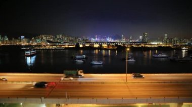19 Ekim 2017 Hong Kong gece görüşlü bir kwun tong bypass 'ı.