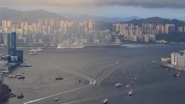 Temmuz 2017 Viktorya Limanı Ufuk Çizgisi Hong Kong — Stok video