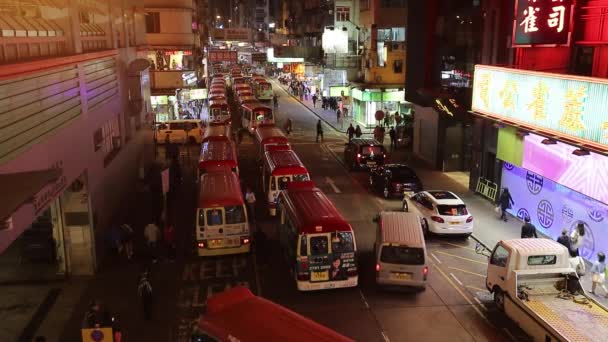 Dec 2017 Mini Bus Terminal Yuan Market Lady Market Mongkok — стокове відео
