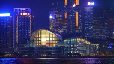 23 Aralık 2016 Victoria Limanı Hong Kong binası Noel süslemeleri ile