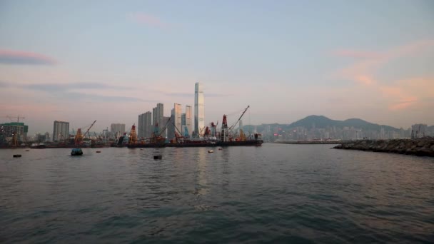 Haziran 2018 Yau Tei Tayfun Sığınağı Hong Kong — Stok video