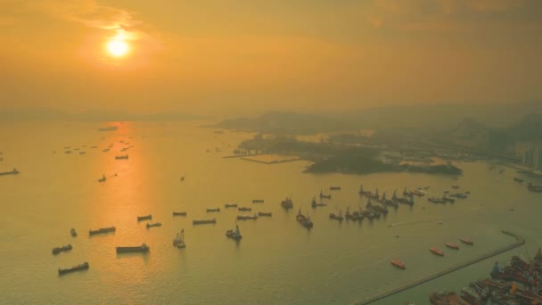 Eylül 2018 Yau Tei Hong Kong Manzarası — Stok video