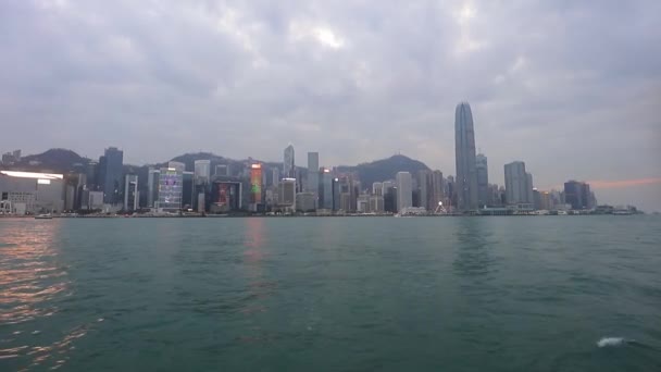 Dic 2017 Vista Del Puerto Victoria Hong Kong — Vídeos de Stock