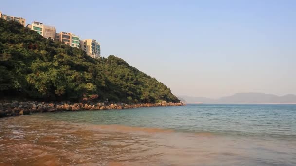 Dic 2017 Paisaje Sheung Sze Wan Beach Sai Kung — Vídeos de Stock