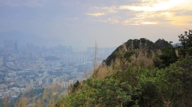 25 Aralık 2017 Lion Rock, Hong Kong manzarası.