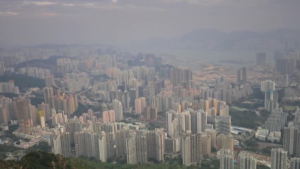 Ekim 2018 Aslan Kayası Nda Kowloon East Bir Şehir Manzarası — Stok video