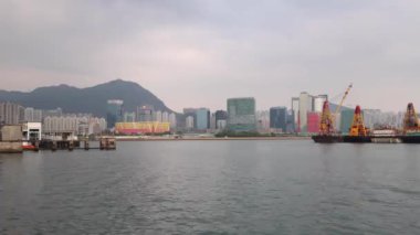 9 Eylül 2018 Hong Kong 'daki Kowloon Körfezi manzarası.