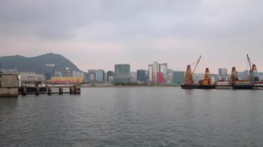 9 Eylül 2018 Hong Kong 'daki Kowloon Körfezi manzarası.