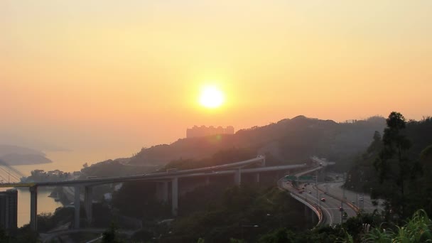 Οκτ 2017 Flyover Στο Tsing Long Highway — Αρχείο Βίντεο