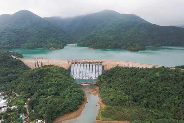 Junio 2022 Tai Tam Tuk Embalse Descarga Inundación Después Lluvia — Foto de Stock