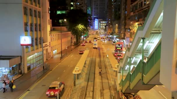 Kasım 2016 Eski Tramvay Şehir Hayatı Kings Yolunda Şehrin Kalabalık — Stok video