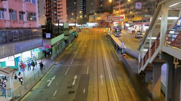 Kasım 2016 Eski Tramvay Şehir Hayatı Kings Yolunda Şehrin Kalabalık — Stok video