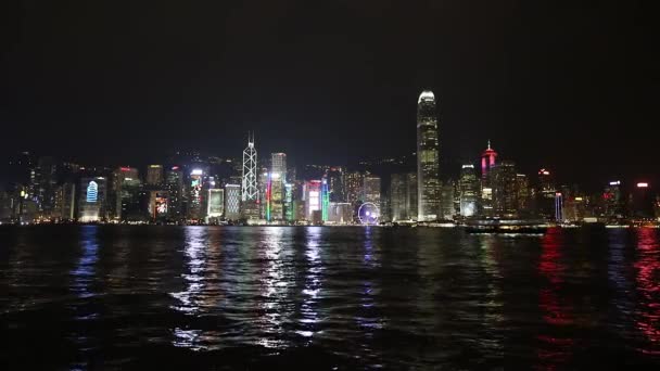 Nov 2016 Hong Kong Victoria Harbor Noche — Vídeo de stock