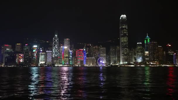 Nov 2016 Hong Kong Victoria Harbor Notte — Video Stock