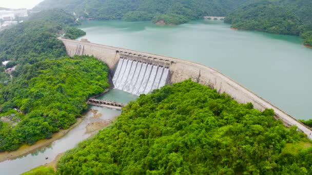 Junho 2022 Tai Tam Tuk Reservatório Descarga Inundação Após Chuva — Vídeo de Stock