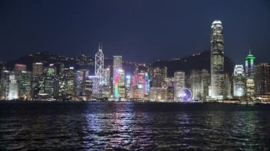9 Eylül 2015 Viktorya Limanı 'ndan Hong Kong adasının silueti