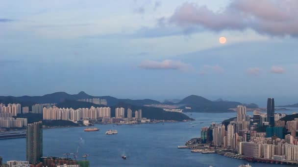 Aug 2014 Victoria Harbour Hong Kong Summer Day — Stock Video